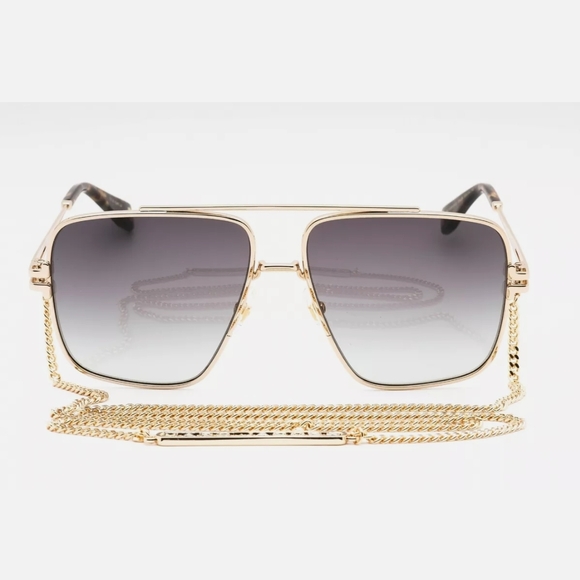 Marc Jacobs MJ 1091/ N/S 006J IB Gold with Gold Chain Sunglasses - Picture 3 of 10